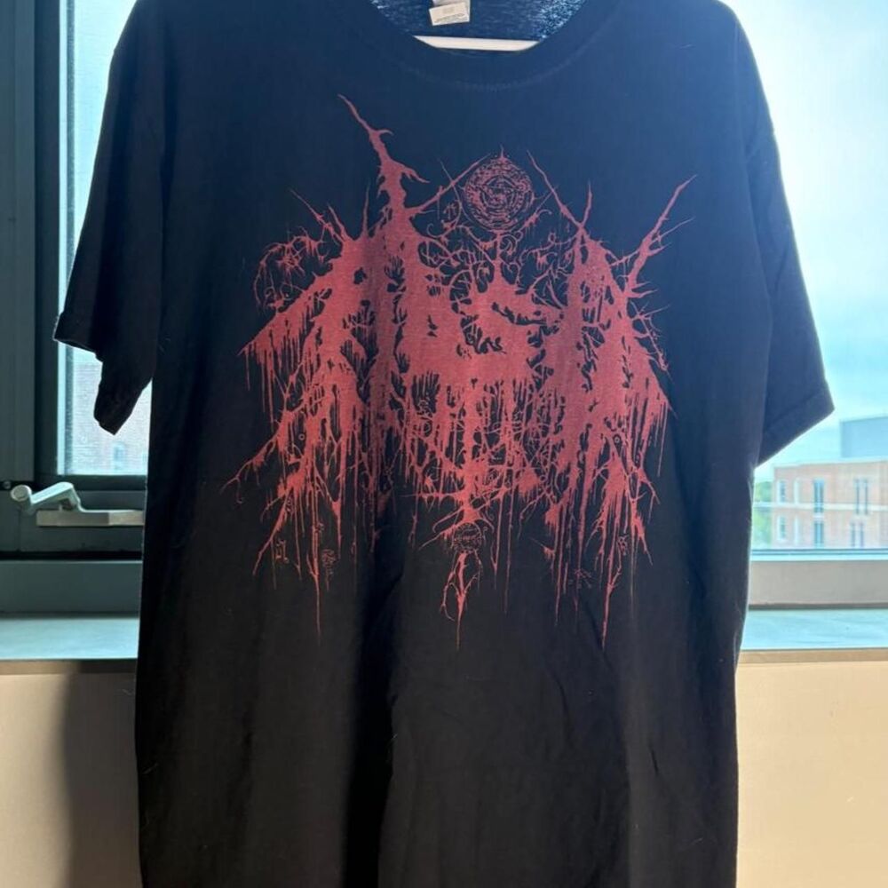uper crazy tuff af graphic Y2K Fruit of the Loom black t-shirt